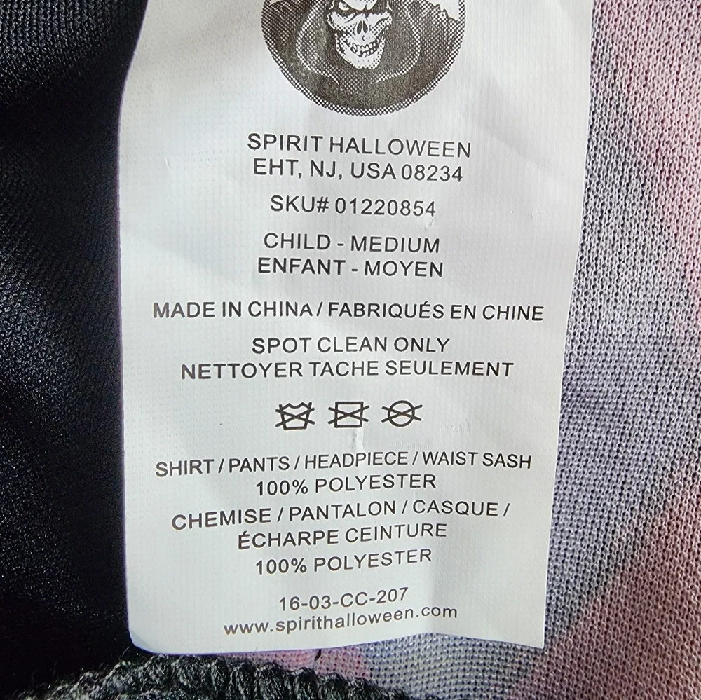 Childs Jester scary Spirit Halloween Red Black costume Shirt SZ Medium